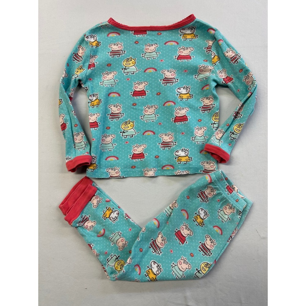 Vintage Y2K 2003 Peppa Pig Toddler Girls 2-Piece Pajama size 3T